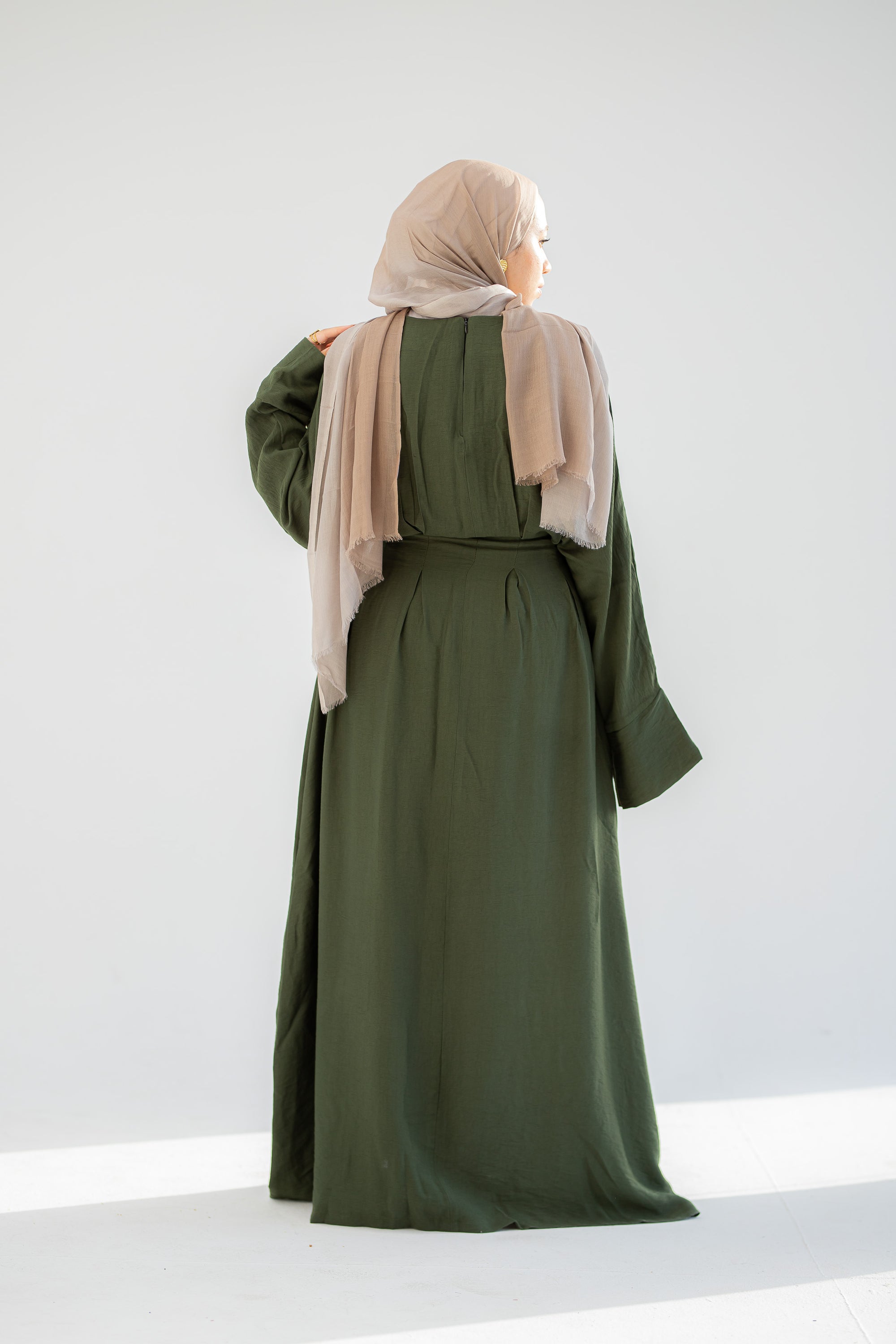Olive Linen Dress