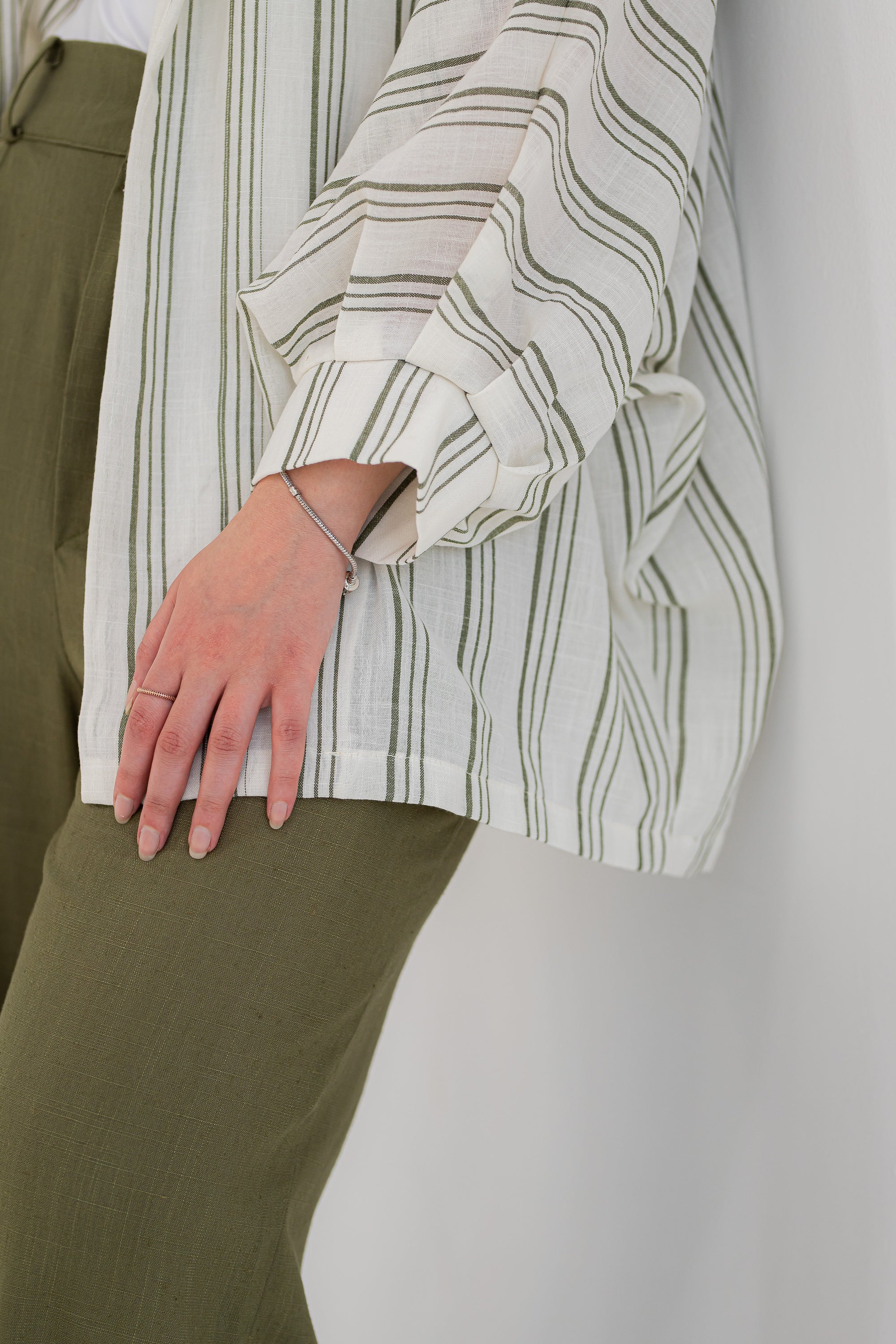 Olive Striped Set