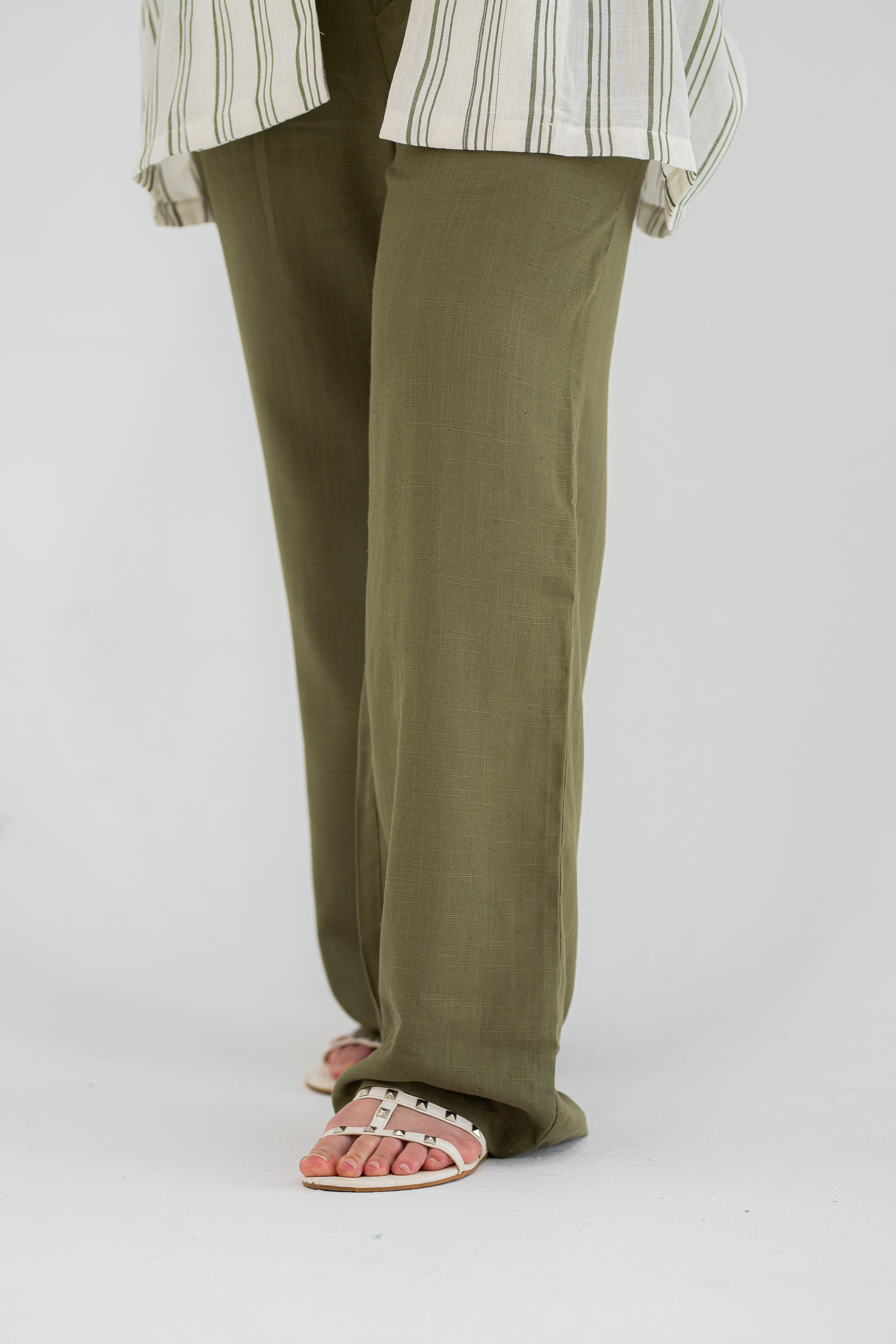 Olive Striped Set